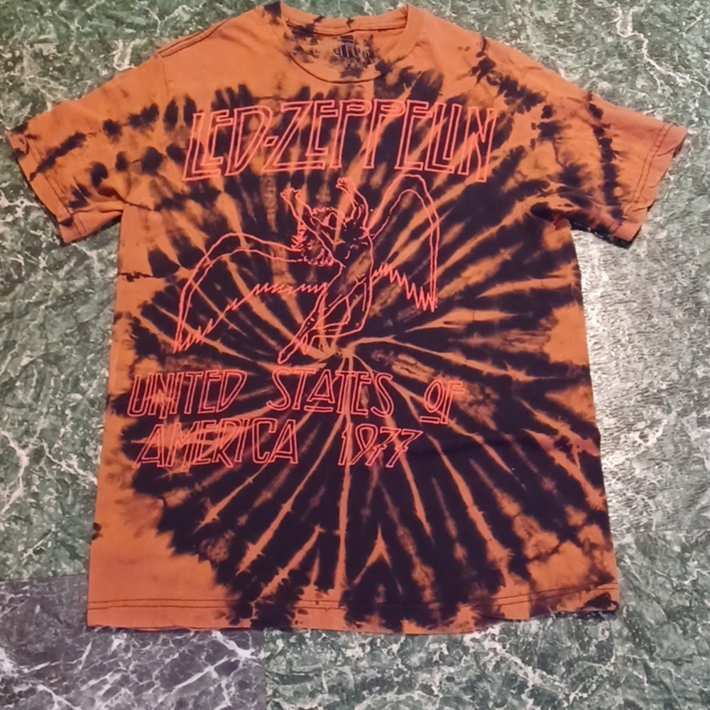 Led-Zeppelin tye dyed tee shirts size medium adult size medium brown and…